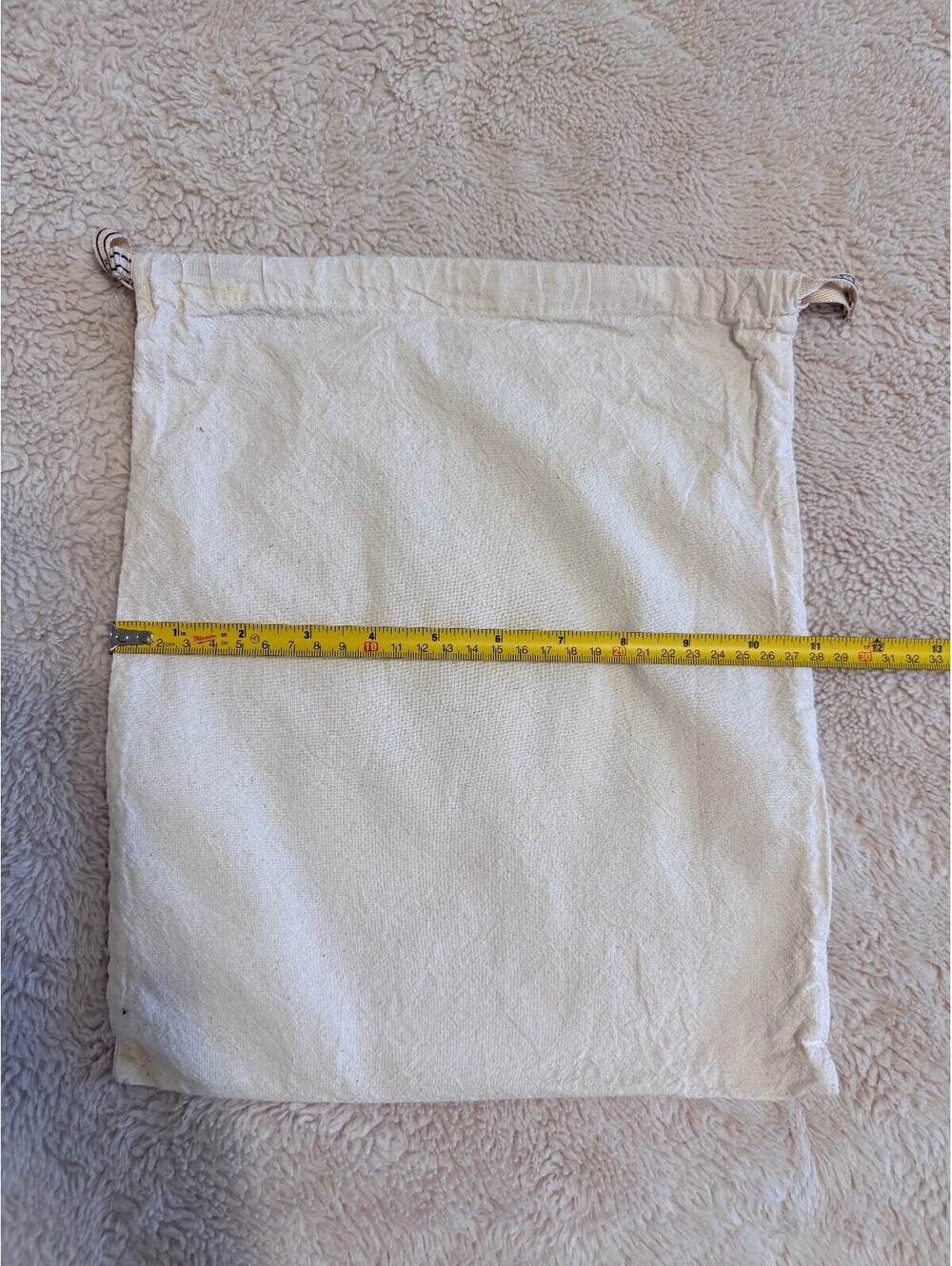 Tory Burch Large Ivory Cotton Drawstring Dust Bag 13x13 Replacement